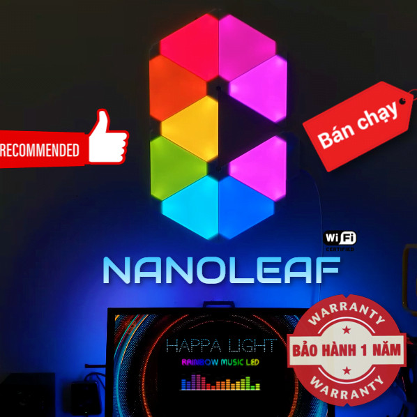 AMBILIGHT.VN – Đèn nanoleaf Happa Light công nghệ AI theo màu màn hình + Nháy theo nhạc 100 hiệu ứng – BẢO HÀNH 1 NĂM