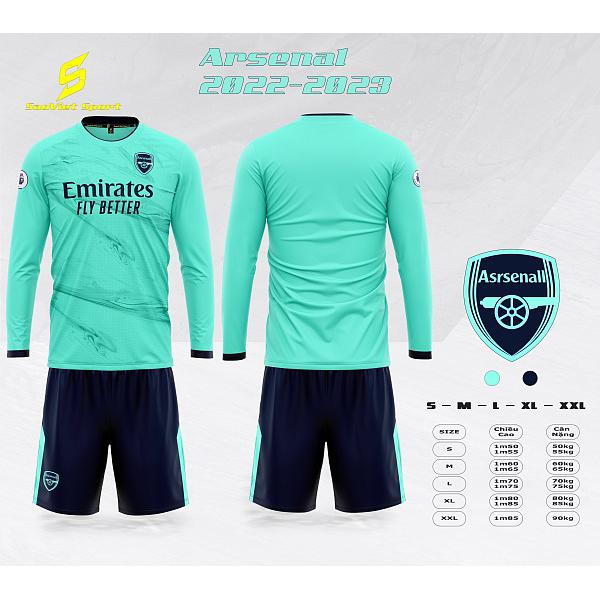 Áo đá banh tay dài câu lạc bộ arsenal dài tay mới nhất 2023-2024