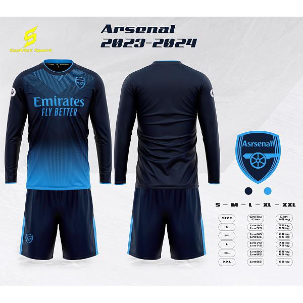 Áo đá banh tay dài câu lạc bộ arsenal dài tay mới nhất 2023-2024