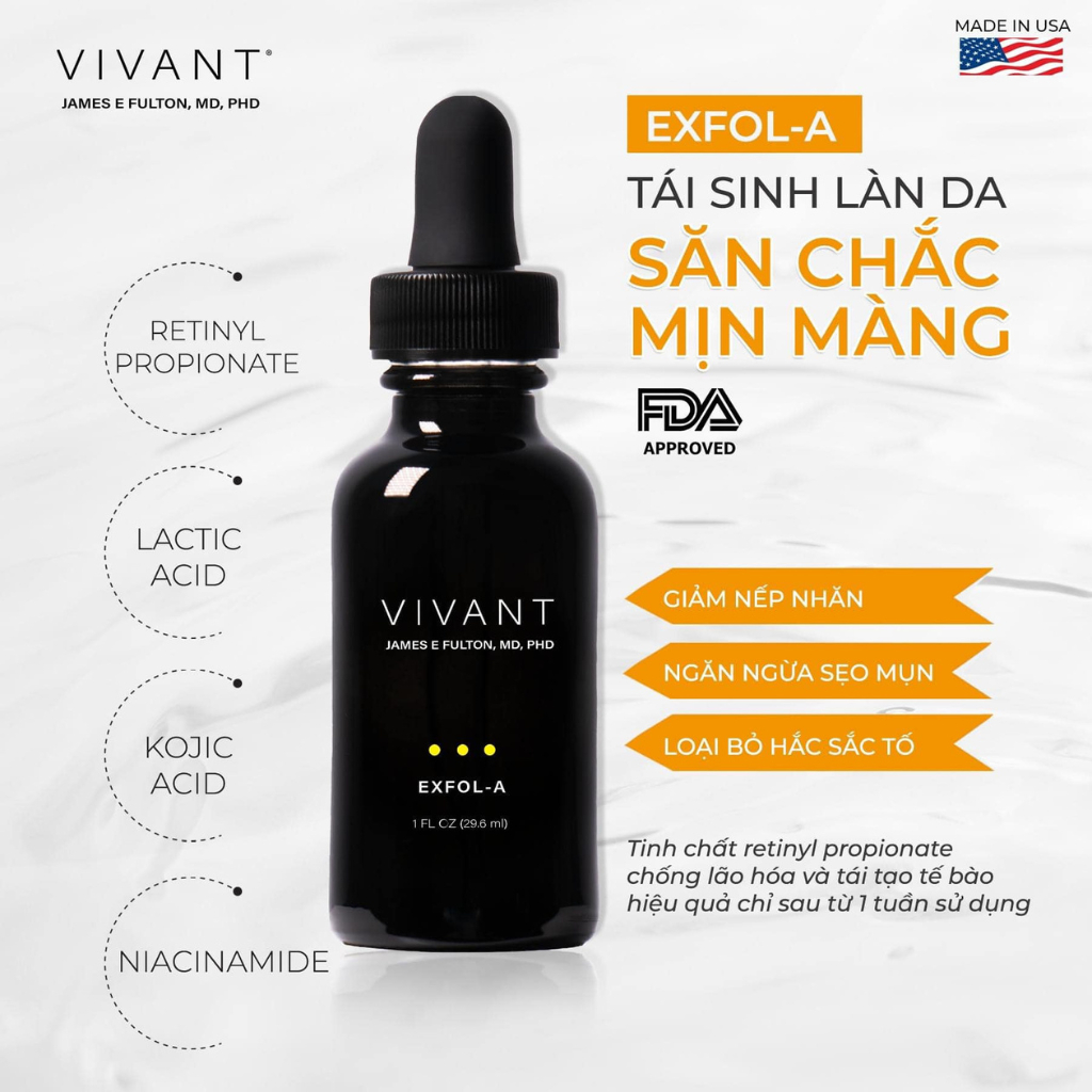 Vivant Exfol A - Tinh chất trẻ hóa giúp da săn chắc, căng bóng