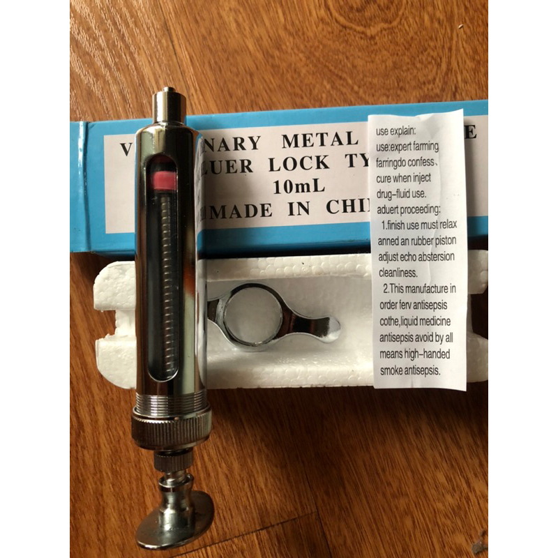 Xilanh inox 10ml dùng tiêm gia súc, gia cầm tiêm cho heo, gà lợn bò. Xilanh được sản xuất theo công nghệ Hàn Quốc