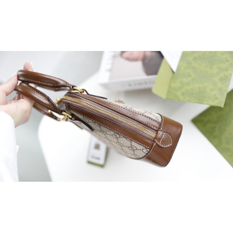 Túi nữ đẹp thời trang G.C Hor sz20cm màu da GG đặc trưng mix viền nâu xịn như a.u full 2 box