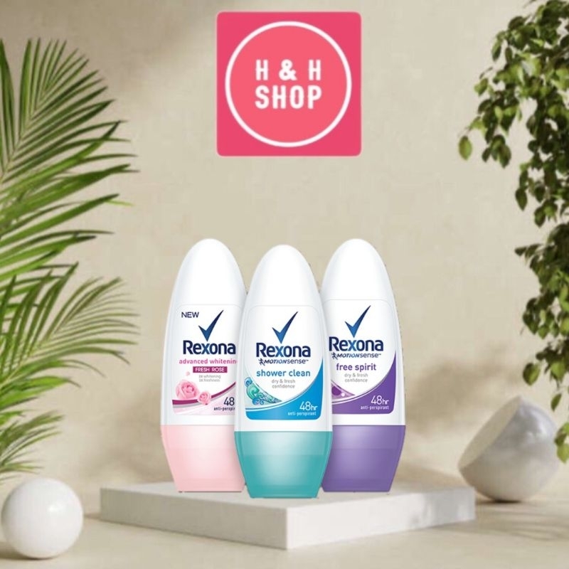 Lăn khử mùi Rexona dưỡng sáng tự nhiên, khô thoáng tối ưu dành cho nữ 50ml