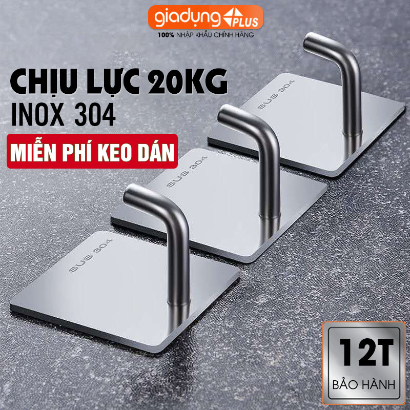 Móc dán inox LAZYDO dán tường siêu chịu lực, không cần khoan tường để treo đồ đa năng cho gia đình (LZ-0713)