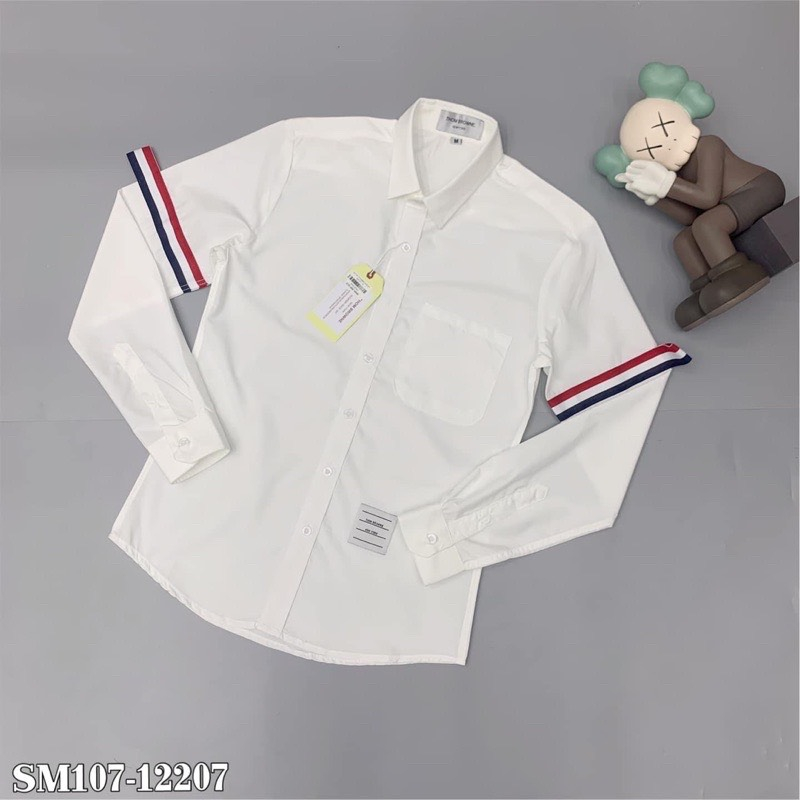 Áo Sơ Mi Thom Xám Trắng Dài Tay Vải Cotton Lụa Cao Cấp | BigBuy360 - bigbuy360.vn