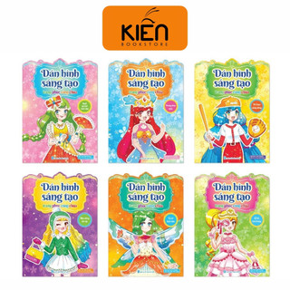Sách - Dán Hình Sáng Tạo Trang Phục Công Chúa Cho Bé Gái - Bộ 6 quyển - Nhà Sách Kiến