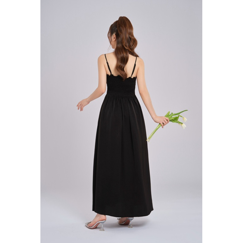 Calla Lily - Đầm nhung mịn  hai dây chun ngực Jasmine Dress