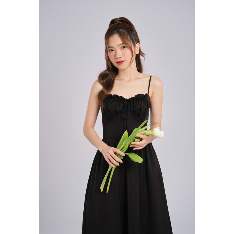 Calla Lily - Đầm nhung mịn  hai dây chun ngực Jasmine Dress