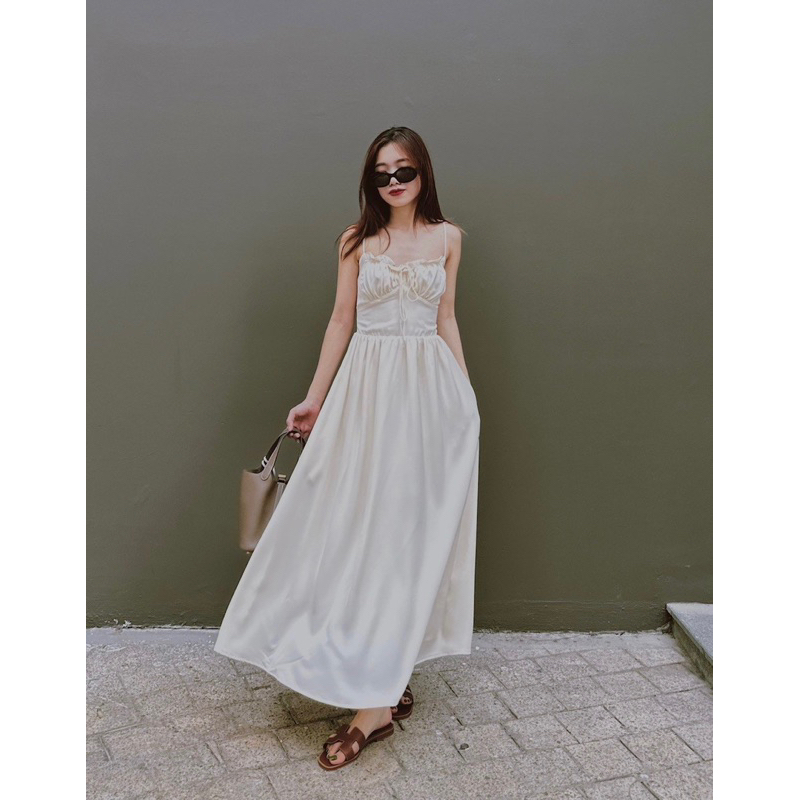 Calla Lily - Đầm nhung mịn  hai dây chun ngực Jasmine Dress