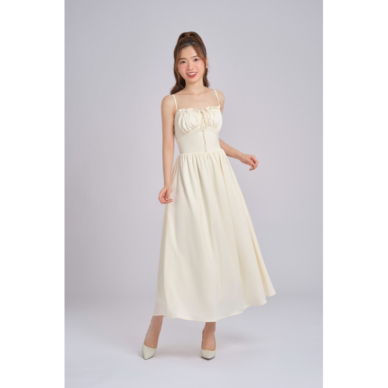 Calla Lily - Đầm nhung mịn  hai dây chun ngực Jasmine Dress