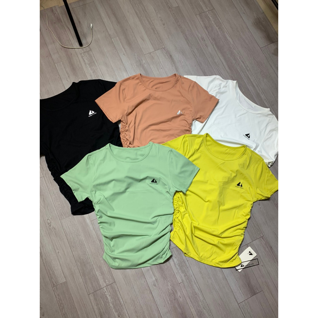 Áo côc tay rút eo tập Gym , Yoga , áo croptop chạy bộ rút dây sườn eo Naqi FY - 701 vải thun lạnh cao cấp F0607