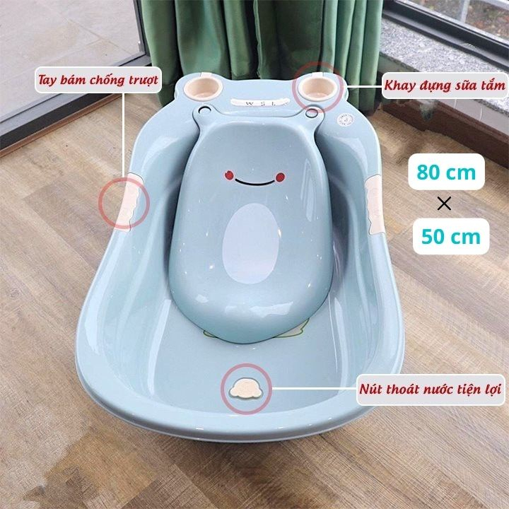 Chậu Tắm Ếch cao cấp cho bé có van thoát nước