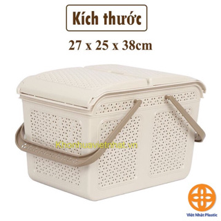 Làn đi sinh ,giỏ nhựa đựng quần áo có nắp đủ size,có quai xách Việt Nhật cho mẹ và bé màu sắc nhã nhặn TD SHOP