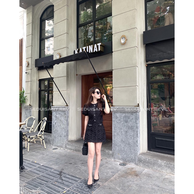 Vivien Top/skirt - áo ren tơ hoa croptop/chân váy ren tơ hoa nổi SEDUISANT.REV