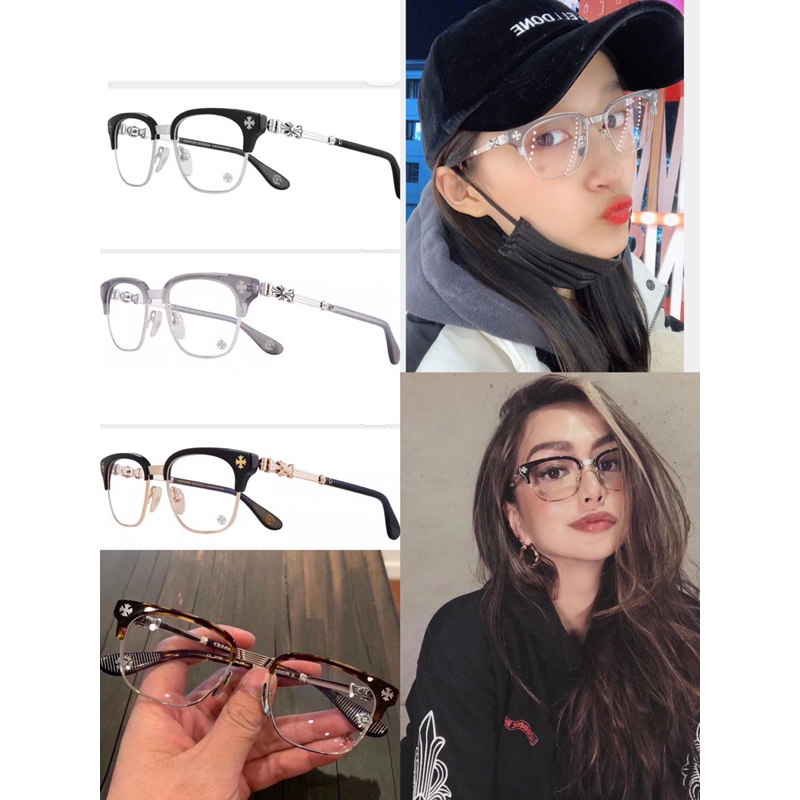 Kính mắt cao cấp nửa vành gọng kính chromehearts BONENNOISSEUR fullbox