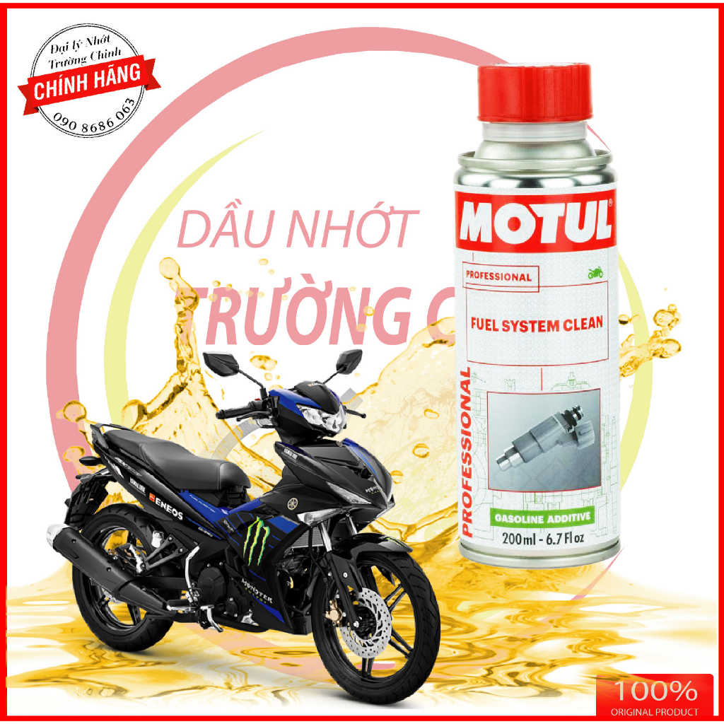 Thùng vệ sinh buồng đốt, hệ thống nhiên liệu Motul Fuel System Clean Moto 200ML