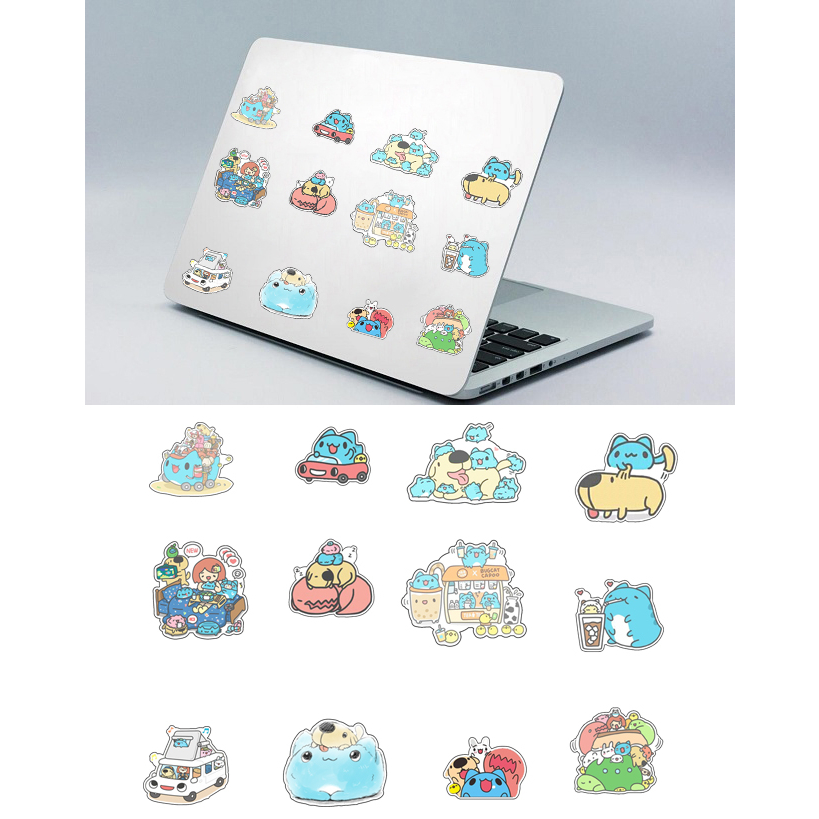 Sticker mèo capoo  A3 S30T37 chống thấm nước decal sticker dán laptop vali