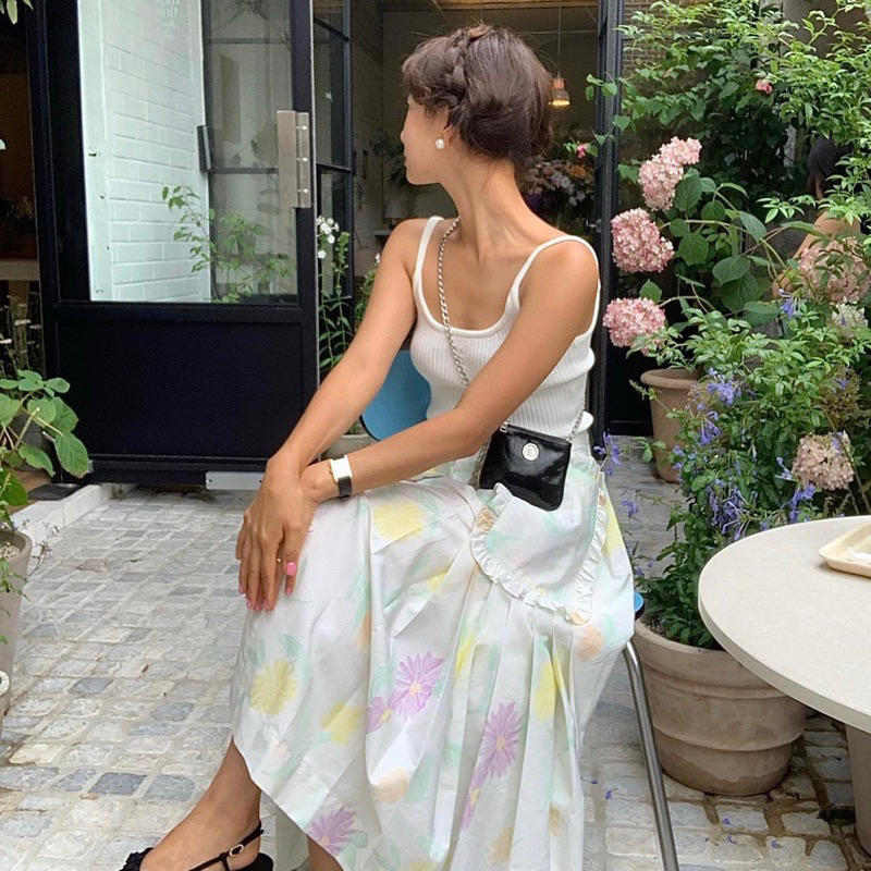 Túi xách nữ Rinni, Túi đeo chéo Minitmute dáng vuông bo góc phối logo dập nổi kèm dây xích đeo