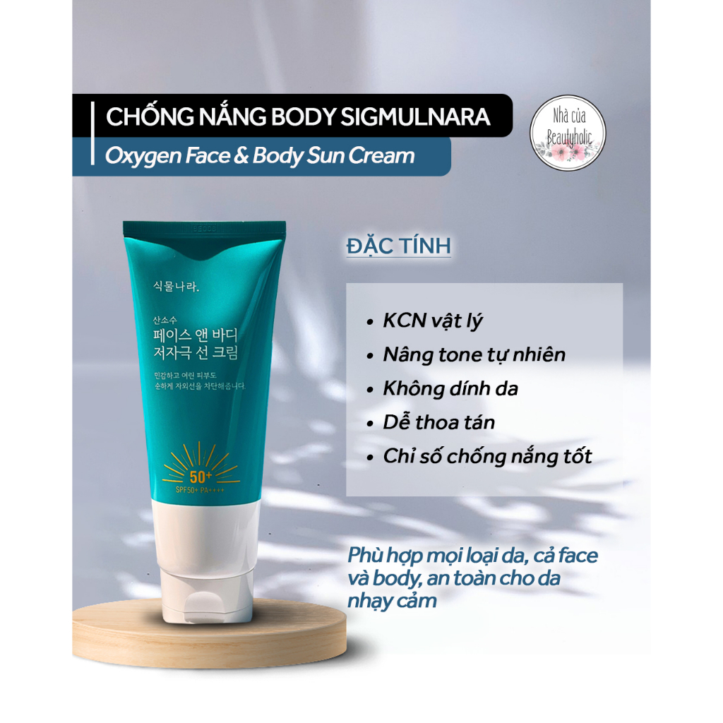 Kem chống nắng body SIGMULNARA OXYGEN FACE &amp; BODY SUN CREAM