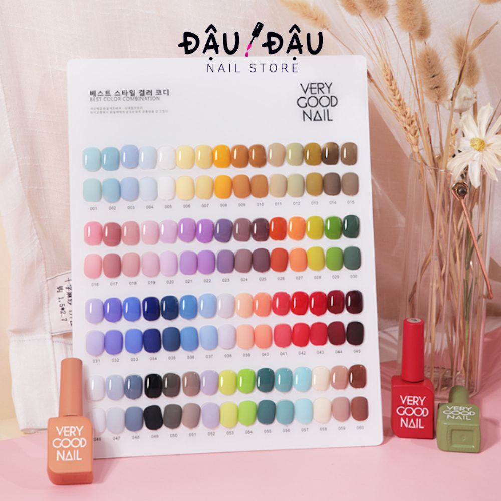 Sơn gel Very Good Nail 60 màu  Tặng sơn + bảng màu mica + base, top - Lẻ chai