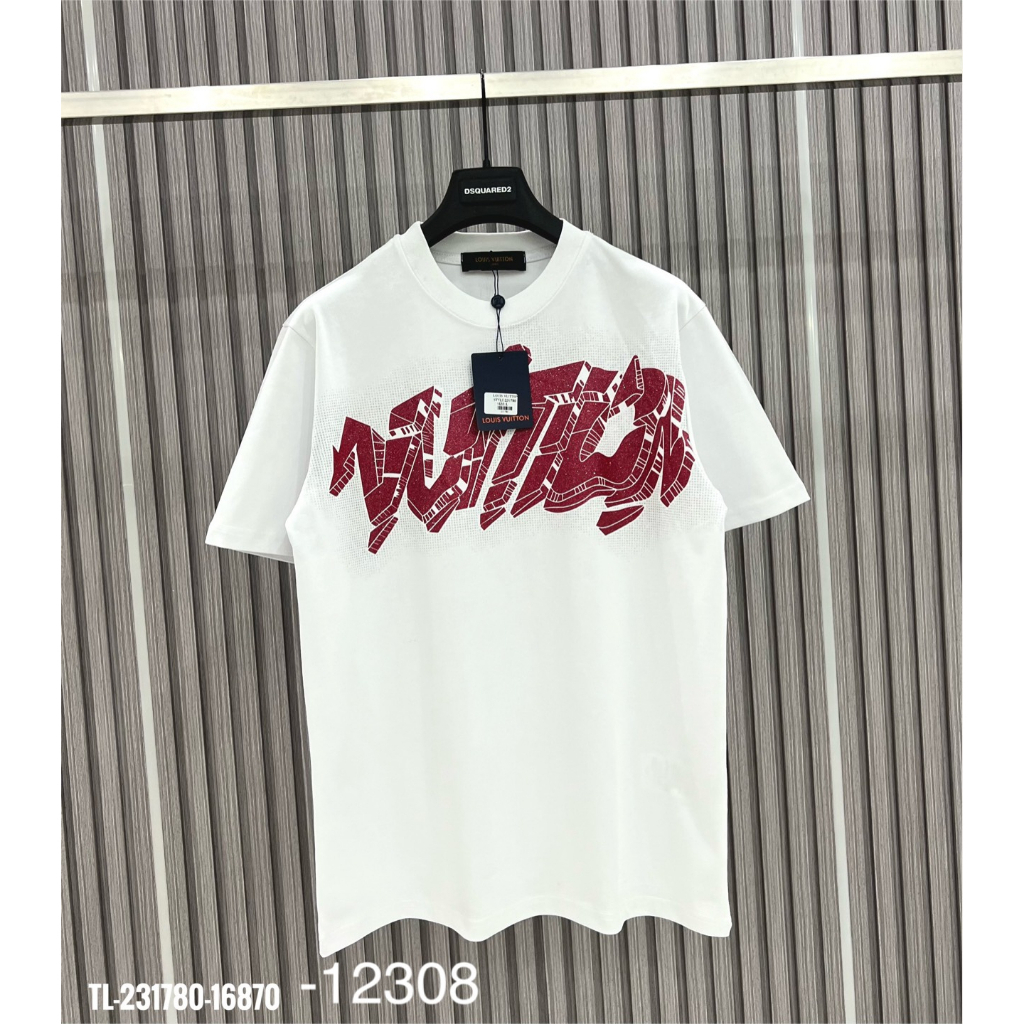 Áo Phông LV Nam Nữ In Logo Chữ Lấp Lánh Siêu Đẹp - Áo Thun Vuiton Nam Nữ In Kim Tuyến