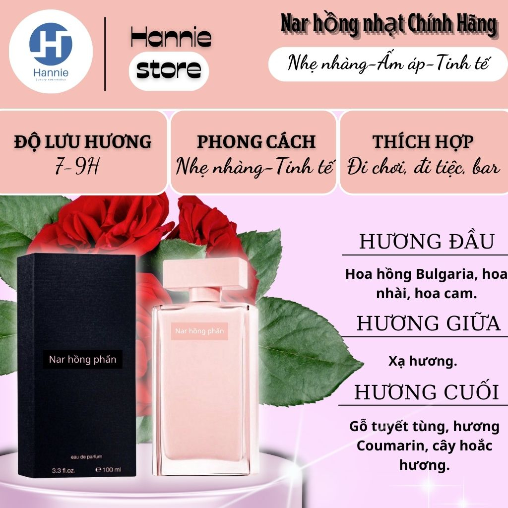 Nước hoa nữ Narciso hồng chiết 10ml chính hãng, nước hoa nữ thơm lâu nhẹ nhàng quyến rũ cuốn hút - Hannie Perfume