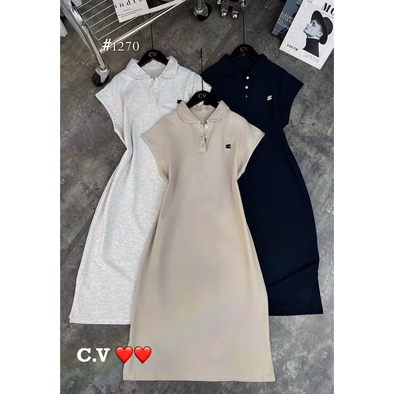 Đầm Suông Phối Hình Thêu Cổ Đức Mã AS1050