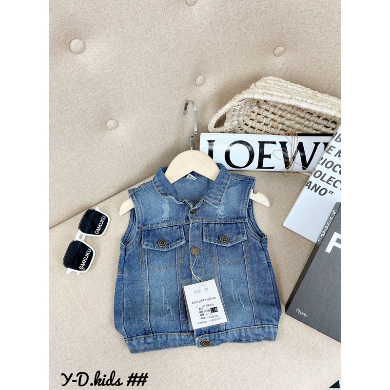 (jean baby) Áo gile jean , áo gile bò  , vải jean bò mềm cho bé (8-18kg)