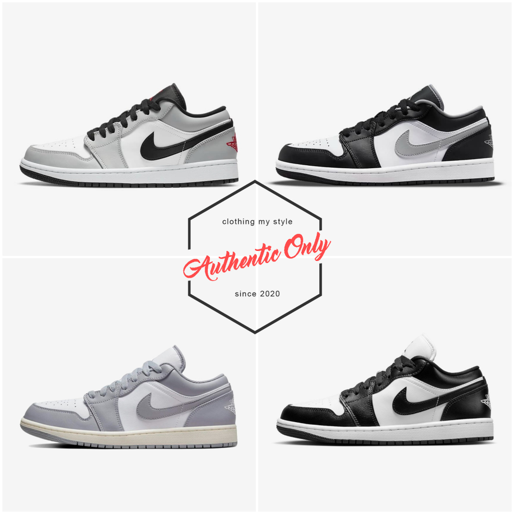 Giày Jordan 1 Low Light Smoke Grey, Vintage, Panda - 553558,DC0774-101