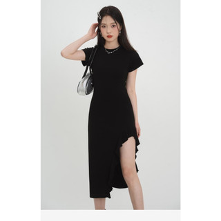 Đầm body tay ngắn xẻ tà sexy D333