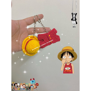 Móc khoá len nón, áo Luffy One Piece