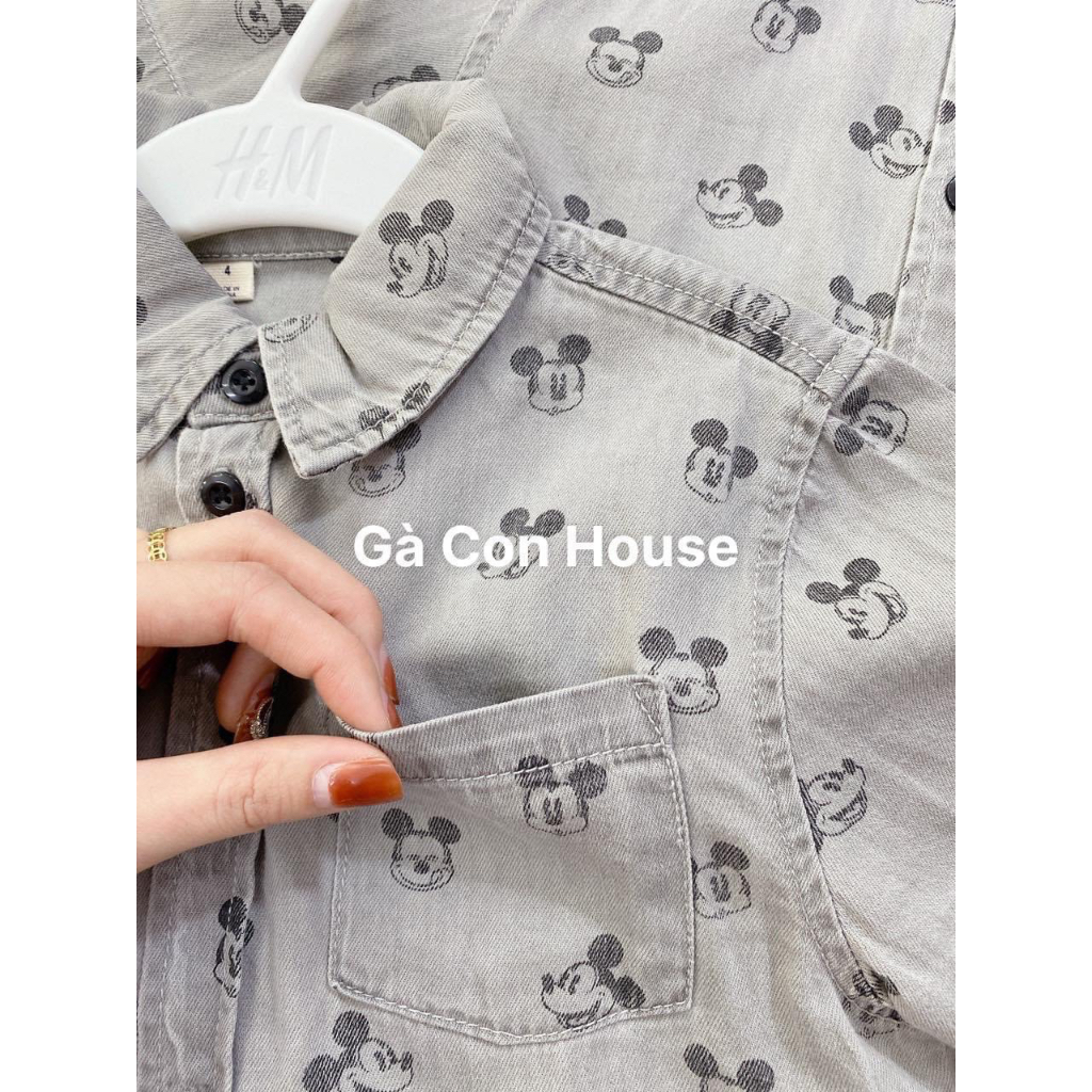 Áo sơ mi bé trai mickey xuất dư xịn hàng rất đẹp