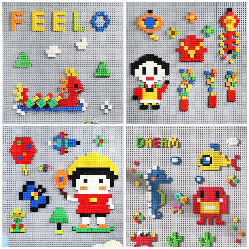 Bộ Đồ Chơi Xếp Hình Gắn Tường Cho Bé, Kích Thước 102x102cm, Gồm 8 Tấm Đế Lắp Ráp Dán Tường, Hãng Feelo