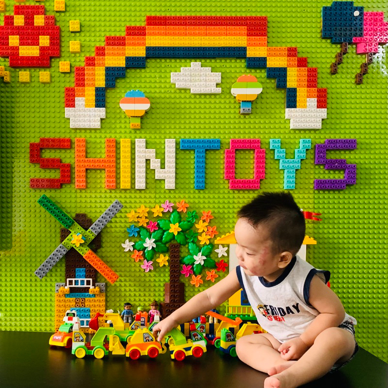 Bộ Đồ Chơi Xếp Hình Gắn Tường Cho Bé, Kích Thước 102x102cm, Gồm 8 Tấm Đế Lắp Ráp Dán Tường, Hãng Feelo