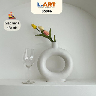 Bình gốm thủ công trang trí LART DS006 hình tròn độc đáo trang trí cắm hoa
