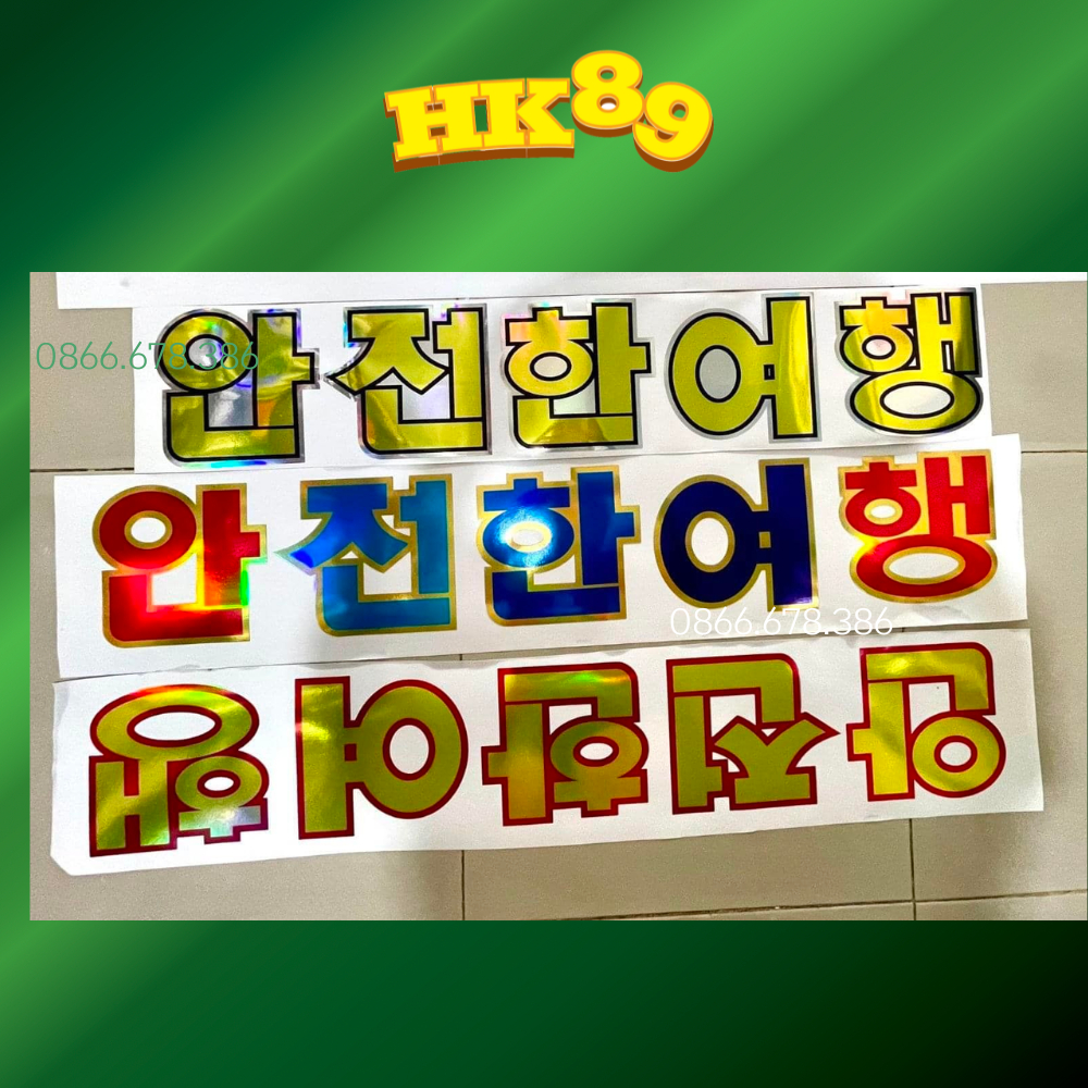 Tem xe tải - Tem dán xe chữ Hàn - Decal phản quang 7 màu chống nắng mưa