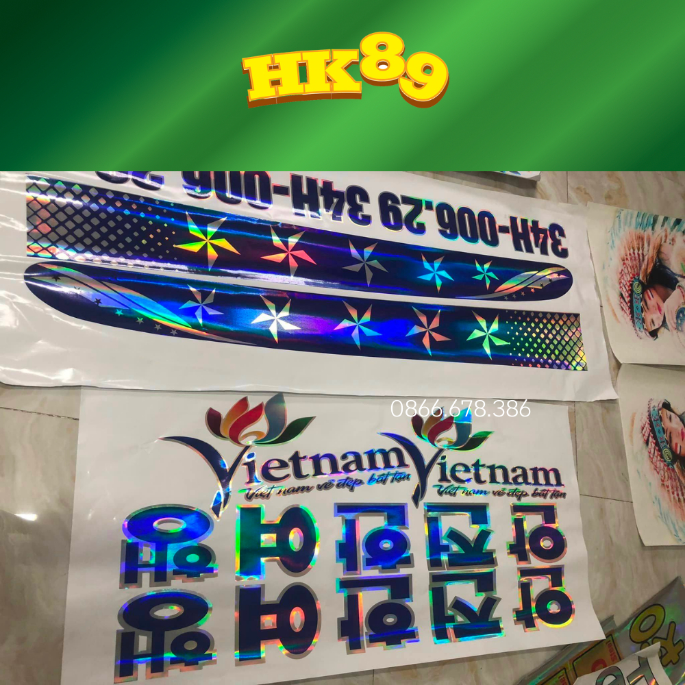 Tem xe tải - Tem dán xe chữ Hàn - Decal phản quang 7 màu chống nắng mưa