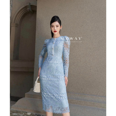Đầm Ren Nữ Dự Tiệc MY WAY Dáng Bút Chì Sang Trọng 6MD06112w DB