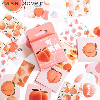 Hộp 45 sticker chủ đề trái đào trang trí planner - case sover