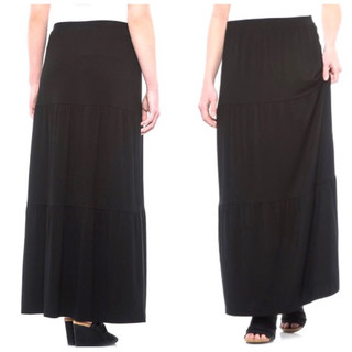 Chân Váy Maxi Cynthia Rowley 3 Tầng Lưng Thun 2 Màu