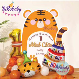 Sét bóng trang trí sinh nhật cho bé hổ in decal - BiBo baby