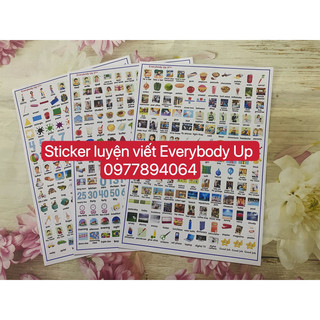 Everybody Up Level starter -1-2-3 -4 phiên bản 2nd - Sticker luyện viết từ vựng