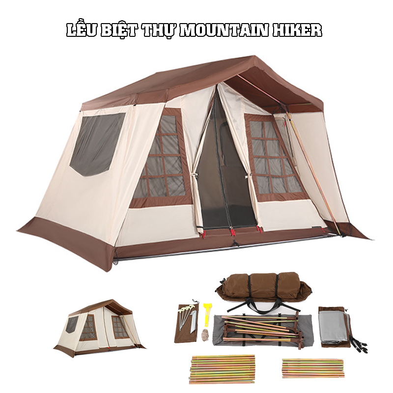 Lều cắm trại Glamping Home, Lều biệt thự chính hãng Moutainhiker mã sản phẩm SZK286 kích thước 316*284*205cm