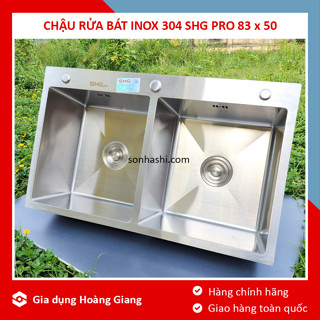 Chậu rửa bát inox Sơn Hà SHG pro 8350C 2 hố cân