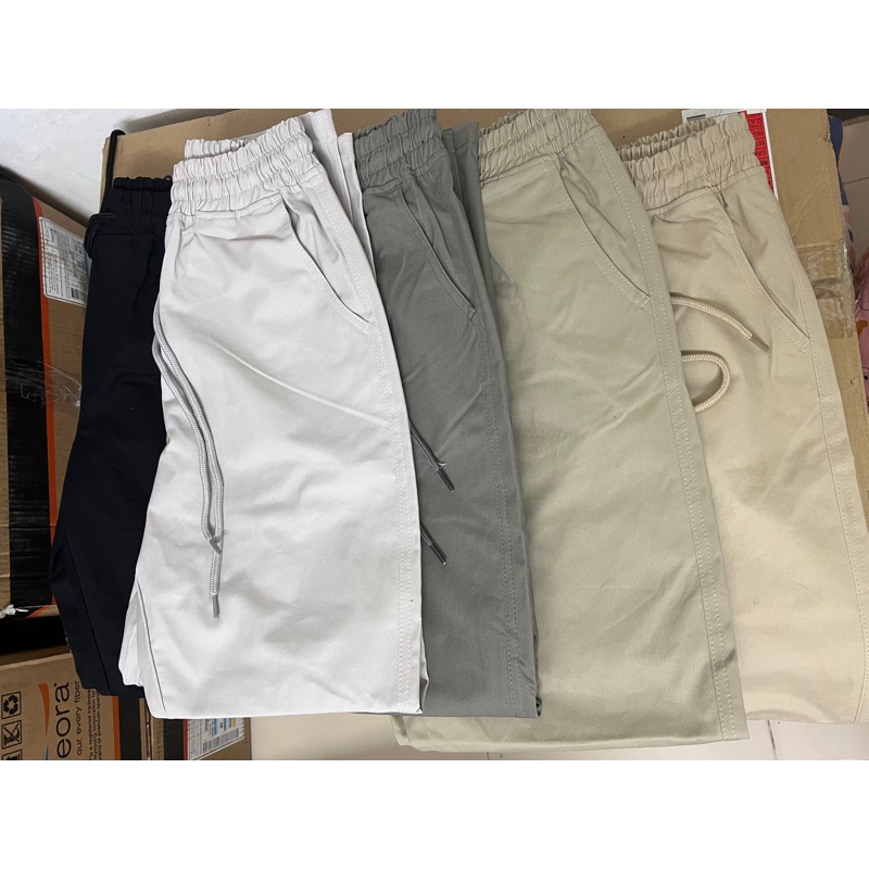 Quần kaki nam ống suông lưng thun vải co giãn
