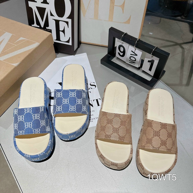 Dép Bánh Mì Xuồng Bọc Hoạ Tiết Sang Êm Đẹp