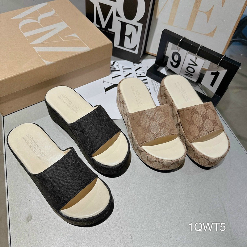 Dép Bánh Mì Xuồng Bọc Hoạ Tiết Sang Êm Đẹp