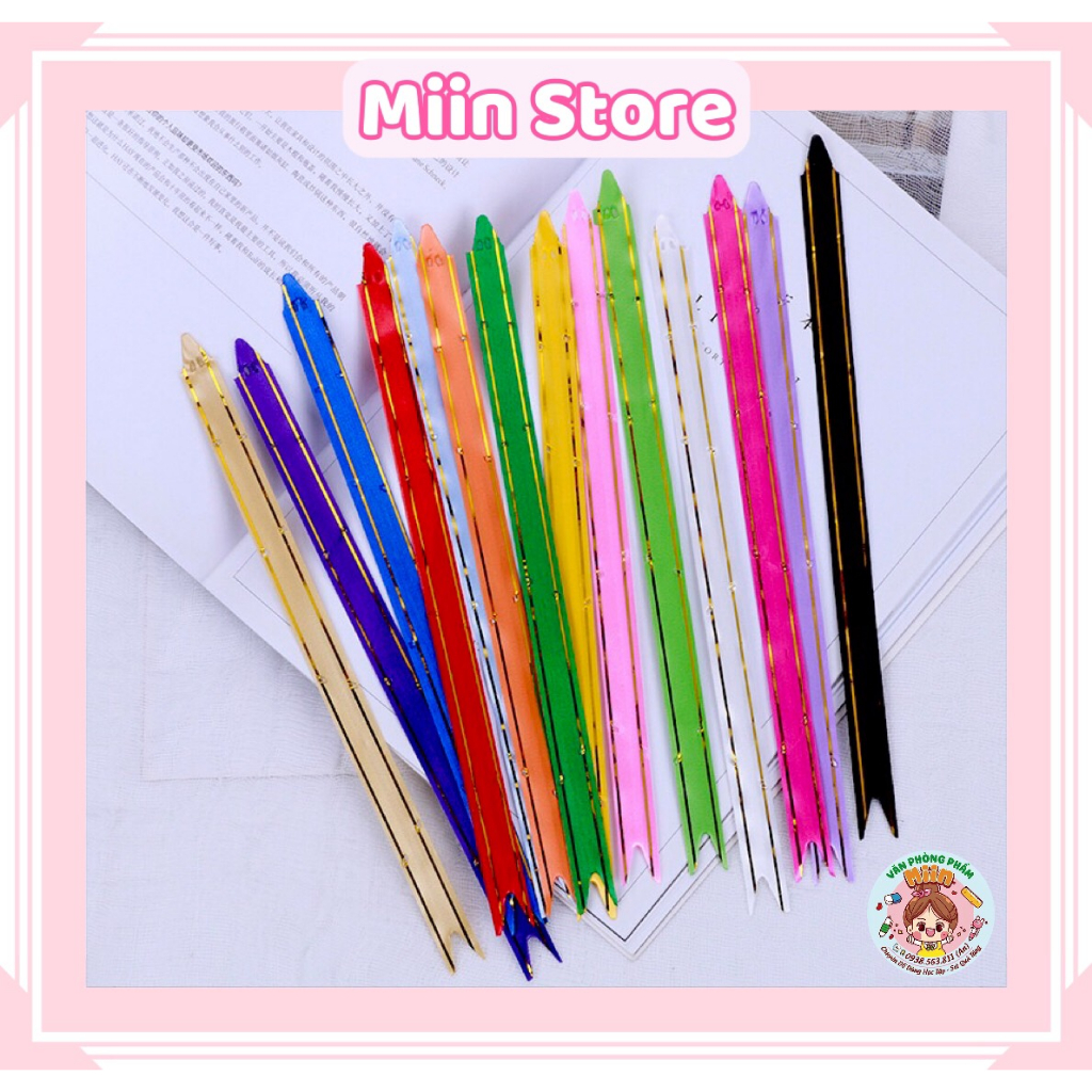 Nơ Rút Gói Quà Set 10 Cái  Bản 1,2cm 1,4cm 1,7cm Phụ Kiện Trang Trí Quà Sinh Nhật Hoa Gấu Bông Hộp Quà