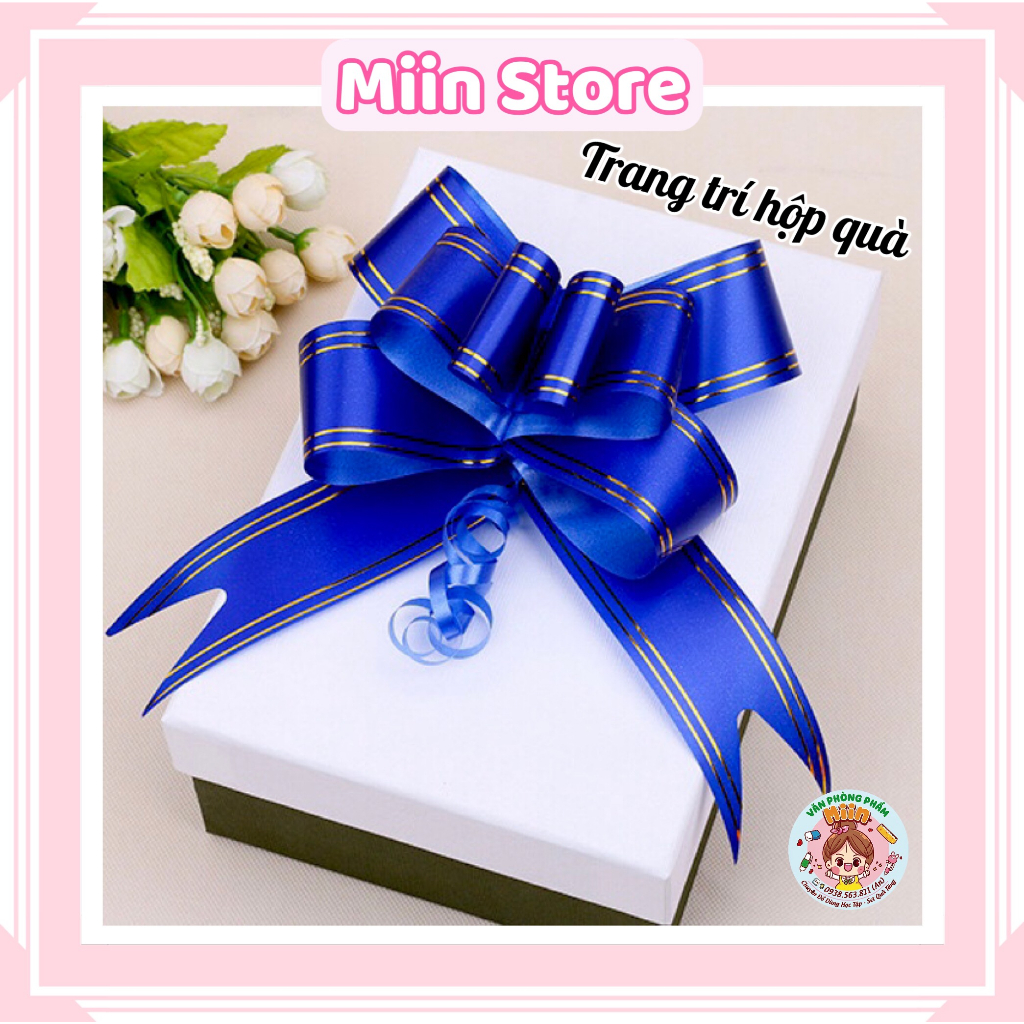 Nơ Rút Gói Quà Set 10 Cái  Bản 1,2cm 1,4cm 1,7cm Phụ Kiện Trang Trí Quà Sinh Nhật Hoa Gấu Bông Hộp Quà