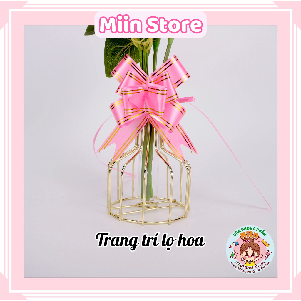 Nơ Rút Gói Quà Set 10 Cái  Bản 1,2cm 1,4cm 1,7cm Phụ Kiện Trang Trí Quà Sinh Nhật Hoa Gấu Bông Hộp Quà